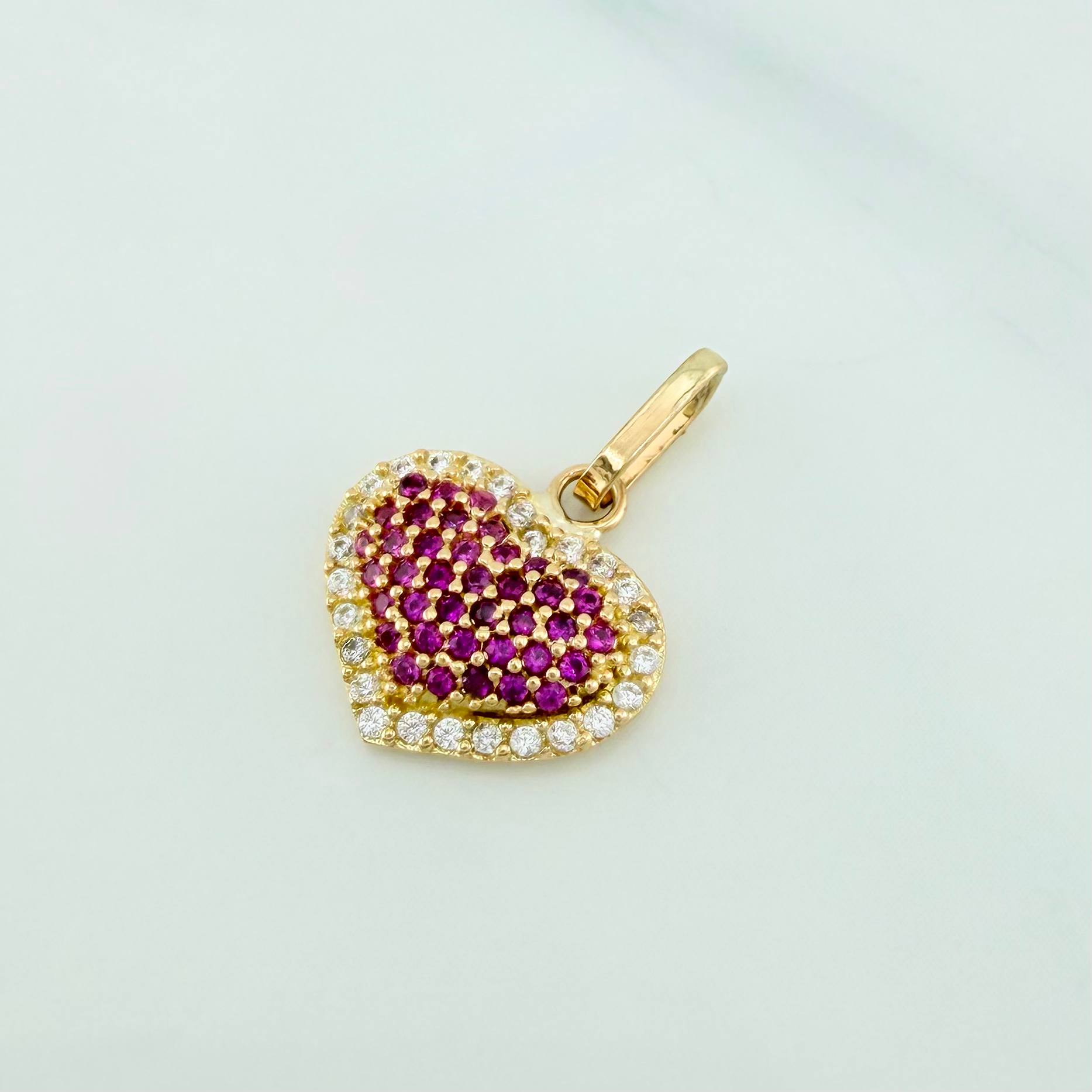 Dije Corazón Tupido 1.6 g / 3/4 in Oro Amarillo 18K