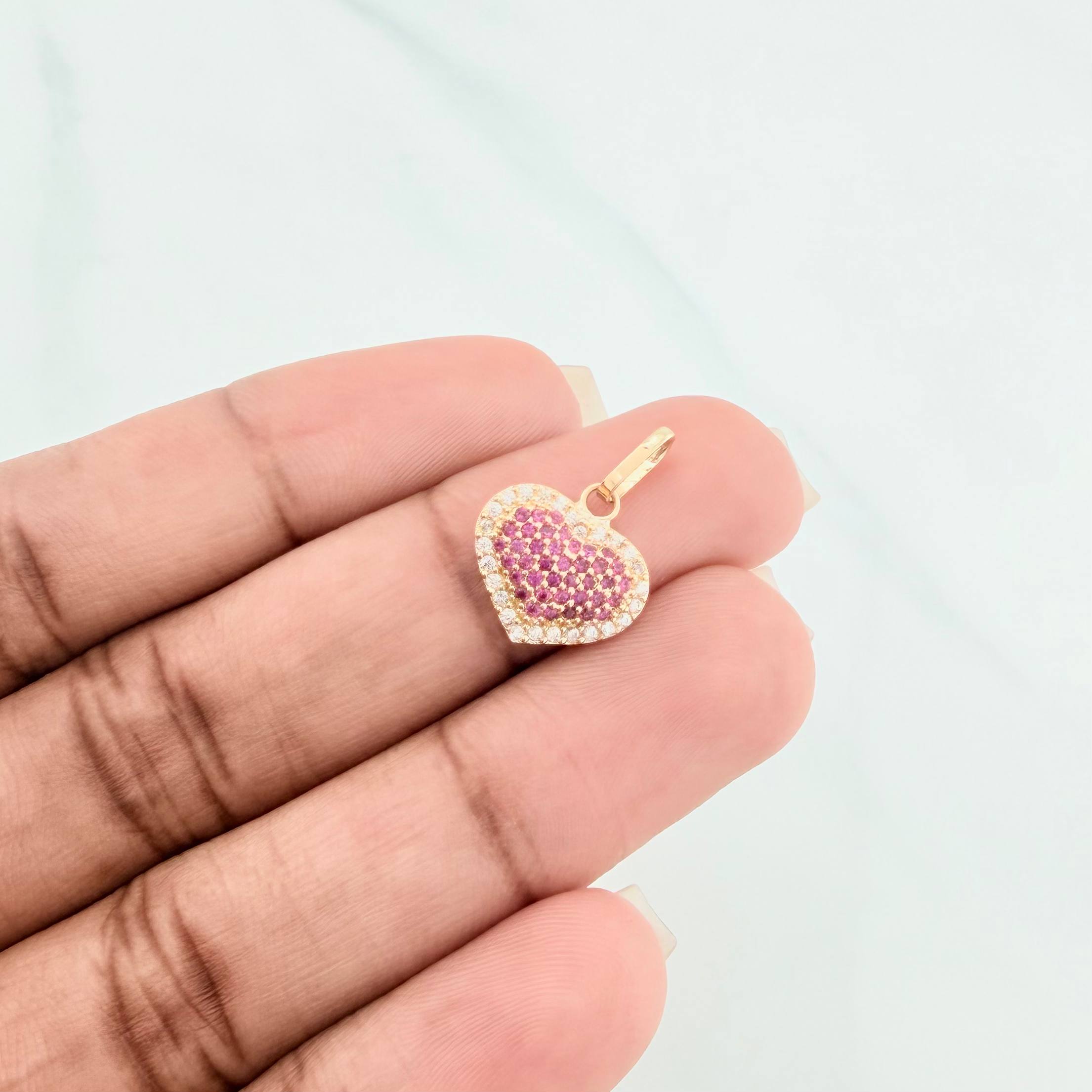 Dije Corazón Tupido 1.6 g / 3/4 in Oro Amarillo 18K