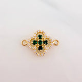 Double Clover Charm 1.5 g / 3/4 in 18K Yellow Gold