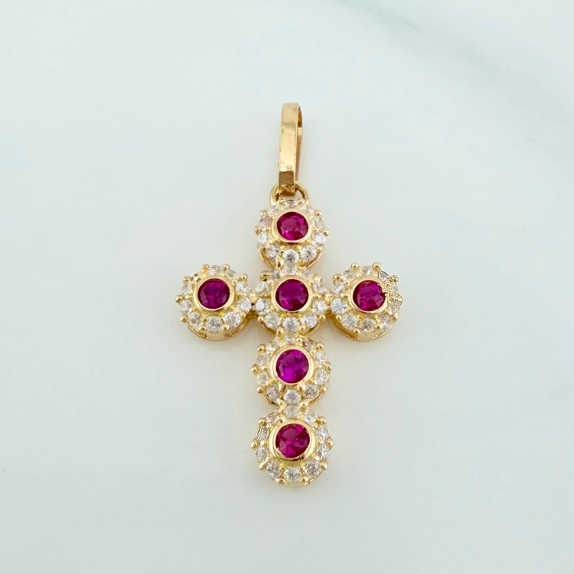 Dije Cruz Tupida 1.3 g / 1 in Oro Amarillo 18K