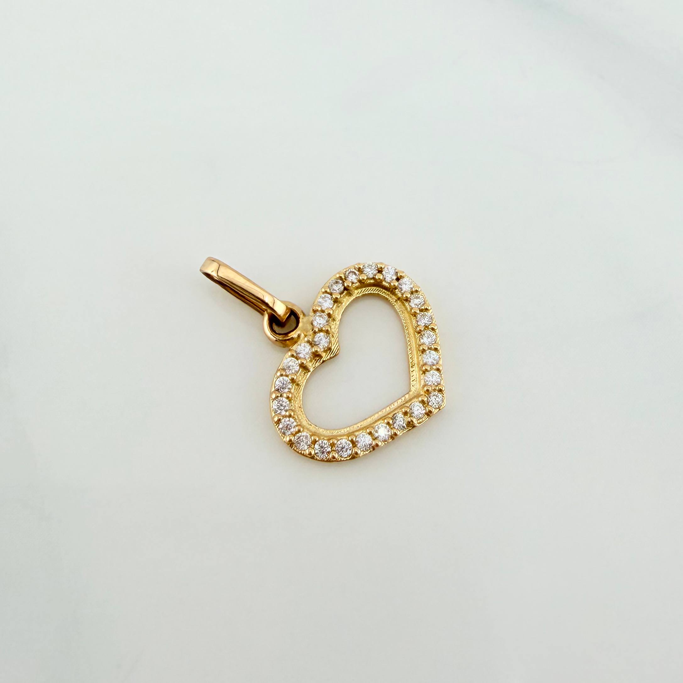 Pendant Heart Silhouette 0.8 g / 3/4 in Yellow Gold 18K