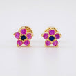Topos Flor Cinco Puntas Zafiros 39pts 1.3g / in / 6.8mm Oro Amarillo 18K