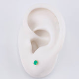 Stud Earrings Three Claws Emeralds 30pts 0.75g / in / 3.8mm Yellow Gold 18K