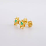 Topos Sol Esmeralda 10pts 1.4g / in / 7.4mm Oro Amarillo 18K