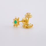 Topos Sol Esmeralda 10pts 1.4g / in / 7.4mm Oro Amarillo 18K