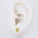 Topos Sol Esmeralda 10pts 1.4g / in / 7.4mm Oro Amarillo 18K