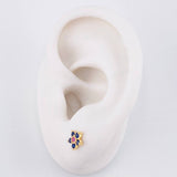 Topos Flor Cinco Puntas Zafiros 38pts 1.3g / in / 6.8mm Oro Amarillo 18K