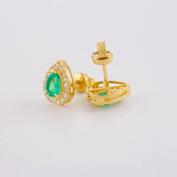 Topos Gota Esmeraldas 91pts Diamantes 33pts 3.05g / in / 11.3mm Oro Amarillo 18K