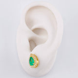 Topos Gota Esmeraldas 91pts Diamantes 33pts 3.05g / in / 11.3mm Oro Amarillo 18K