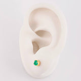 Stud Earrings Four Prongs Emeralds 45pts 1.35g / in / 4.6mm Yellow Gold 18K