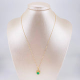 Stud Earrings Heart Chain Dense Emeralds 2.88 Qts Diamonds 79pts 7.55g / in / 11.1mm Yellow Gold 18K