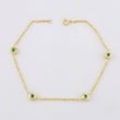 Bracelet Interspersed Circles Emeralds 31pts 2.8g / 7 1/2 in / 1.5mm Yellow Gold 18K