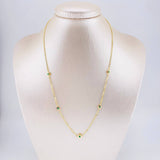 Interspersed Circles Chain Emeralds 24pts 4.2g / 18 in / 1.5mm 18K Yellow Gold