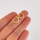Candongas Carril Tupido Esmeraldas 11pts 1.4g / 1/2 in Oro Amarillo 18K