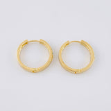 Hoop Earrings Half Track Emeralds 11pts 2.15g / 1/2 in 18K Yellow Gold