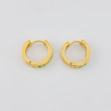 Candongas Carril Esmeraldas 19pts 2.15g / 1/2 in Oro Amarillo 18K