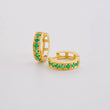 Hoop Earrings Carril Emeralds 19pts 2.15g / 1/2 in 18K Yellow Gold