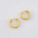 Candongas Carril Esmeraldas 19pts 2.15g / 1/2 in Oro Amarillo 18K