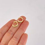 Candongas Carril Esmeraldas 19pts 2.15g / 1/2 in Oro Amarillo 18K