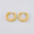 Hoop Earrings with Heart Track Emeralds 25pts 3.7g / 1/2 in 18K Yellow Gold
