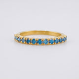 Anillo Cintillo Diamantes Azules 42pts 2.75g / T6 1/2 Oro Amarillo 18K