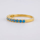 Anillo Cintillo Diamantes Azules 42pts 2.75g / T6 1/2 Oro Amarillo 18K