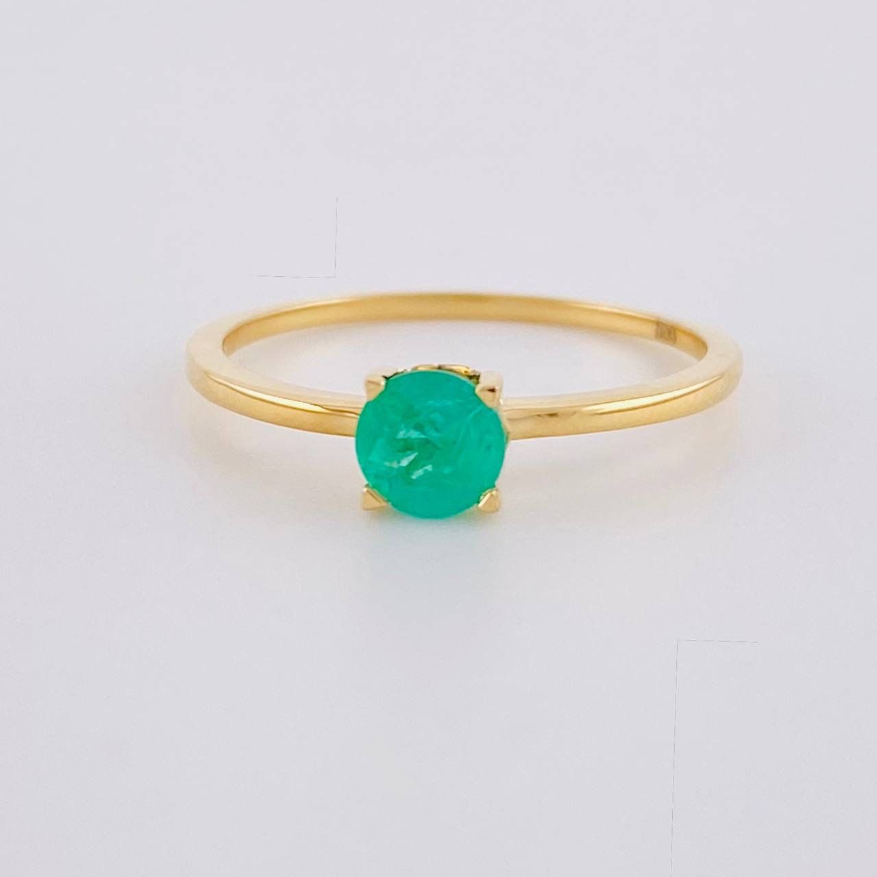 Solitaire Basket Four Prongs Emerald Ring 50pts 1.6g / T7 1/4 Yellow Gold 18K