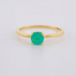 Solitaire Basket Four Prongs Emerald Ring 50pts 1.6g / T7 1/4 Yellow Gold 18K
