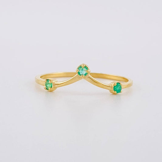 Tiara Ring Emeralds 6pts 0.9g / T6 Yellow Gold 18K