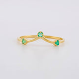 Anillo Tiara Esmeraldas 6pts 0.9g / T6 Oro Amarillo 18K