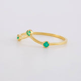 Anillo Tiara Esmeraldas 6pts 0.9g / T6 Oro Amarillo 18K
