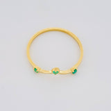 Anillo Tiara Esmeraldas 6pts 0.9g / T6 Oro Amarillo 18K