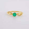 Anillo Solitario Entrelazado Esmeralda 24pts Diamantes 5pts 1.75g / T8 1/4 Oro Amarillo 18K