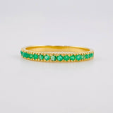 Anillo Churumbela Esmeraldas 25pts 1.75g / T7 3/4 Oro Amarillo 18K