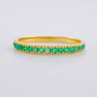 Anillo Carril Tupido Esmeraldas 17pts 1.3g / T4 3/4 Oro Amarillo 18K