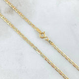Cadena Plana 2.95gr / 40cm / 2mm Diamantada Tres Oros +3 18K