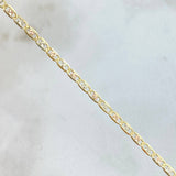 Cadena Plana 2.95gr / 40cm / 2mm Diamantada Tres Oros +3 18K