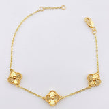 Pulso Aro Seguido Trebol Diamantado 4.95gr / 7 3/4 in / 9mm Oro Amarillo 18K ©