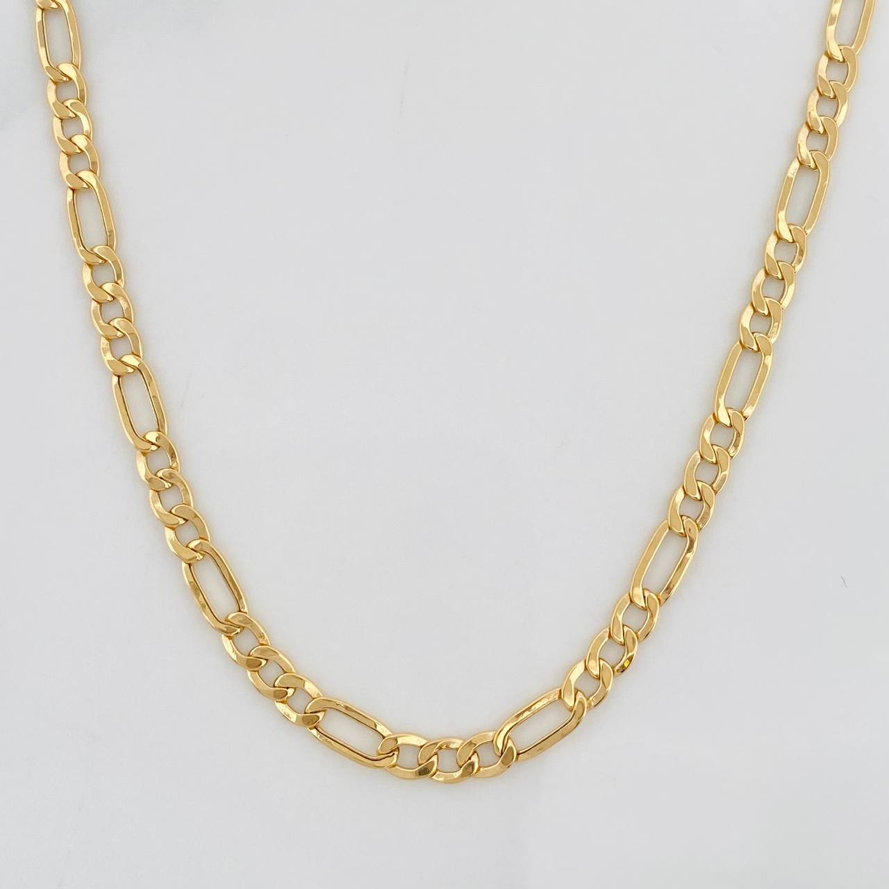 Cadena Figaro 3.55g / 20 in / 3.36mm Oro Amarillo 18K