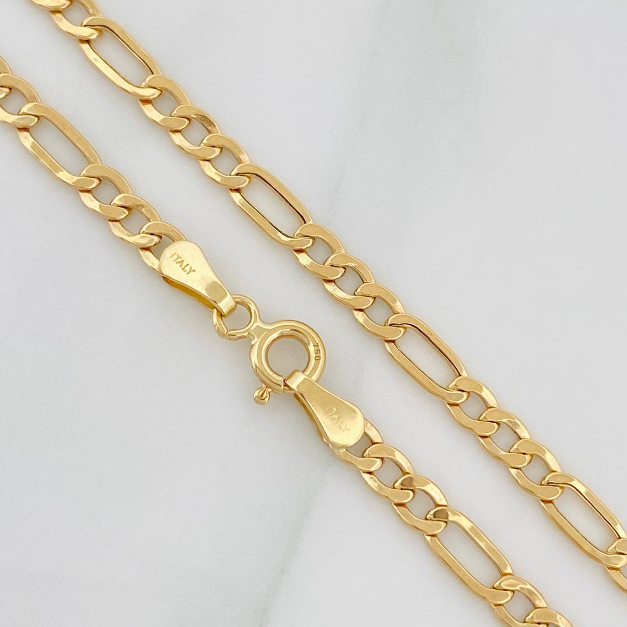 Cadena Figaro 3.55g / 20 in / 3.36mm Oro Amarillo 18K