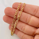 Cadena Figaro 3.55g / 20 in / 3.36mm Oro Amarillo 18K