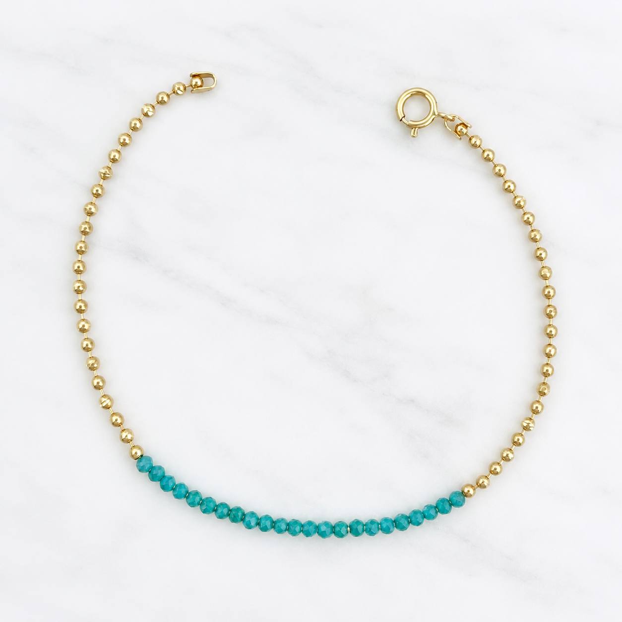 Military Bracelet Beads 2.2g / 6 1/4 in / 1.69mm Yellow Gold 18K