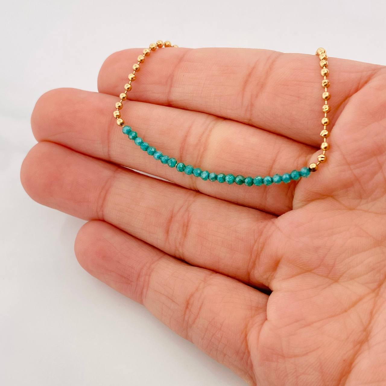 Military Bracelet Beads 2.2g / 6 1/4 in / 1.69mm Yellow Gold 18K