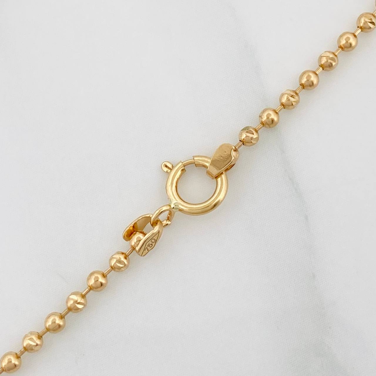 Military Bracelet Beads 2.2g / 6 1/4 in / 1.69mm Yellow Gold 18K