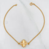 Pulso Aro Seguido Trebol 2.7g / 7 3/4 in / 1.56mm Oro Amarillo 18K