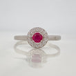 Anillo Halo Rubí 0.25pts 1g / T7 1/4 Plata 925