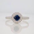 Anillo Halo Zafiro 0.24pts 1g / T6 1/2 Plata 925