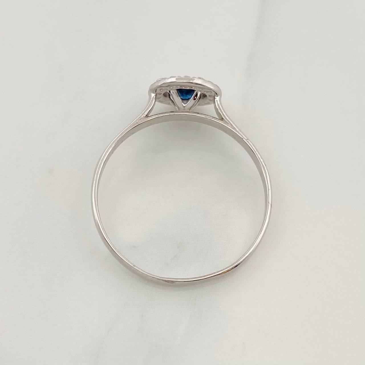 Anillo Halo Zafiro 0.24pts 1g / T6 1/2 Plata 925
