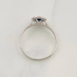 Anillo Halo Zafiro 0.24pts 1g / T6 1/2 Plata 925