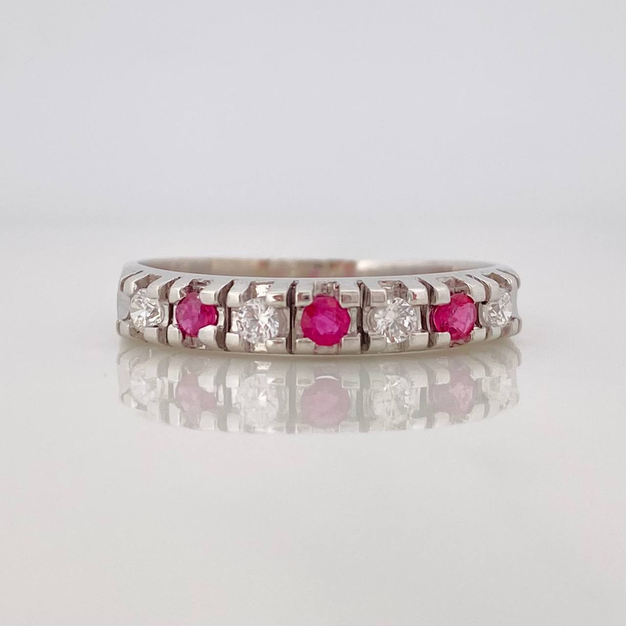 Anillo Churumbela Rubíes 0.17pts 1.8g / T7 1/4 Plata 925